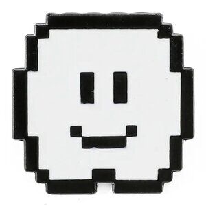 Pixel Smiley Face Enamel Pin | Retro 8-Bit Style Lapel Pin